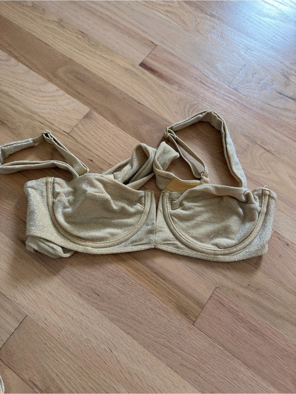 Monday swimwear Gold Shimmer Underwire Bikini Top -